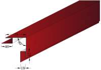 Наружный угол металлический для фасадных панелей; L-2,0 м. (RAL 3005; красный)