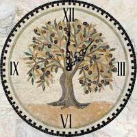 Часы стеклянные "Античное дерево" (квадратные) 300*300*4 мм.