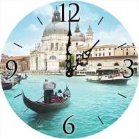 Часы стеклянные "Утренняя Венеция" (круглые) 300*300*4 мм.