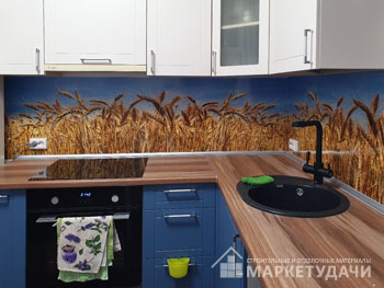Кухонный фартук на основе ABS пластика с рисунком колосья пшеницы