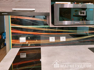 Кухонный фартук Цветная абстракция из полимерного стекла