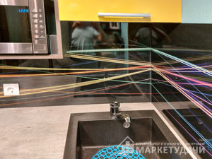 Кухонный фартук Цветная абстракция из полимерного стекла