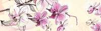 Интерьерная панель "Розовые орхидеи"; ПВХ-пластик (2000*600*1мм.)