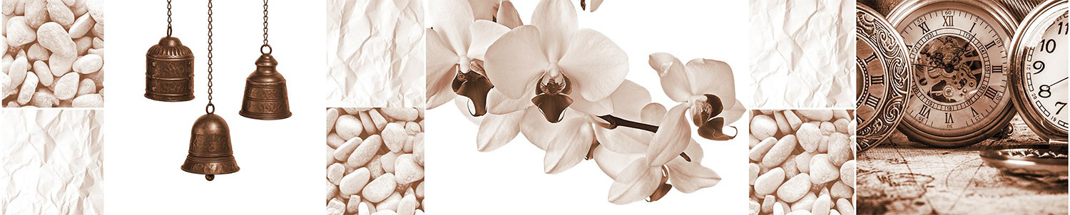 Кухонный фартук "Орхидея сепия", ABS-пластик