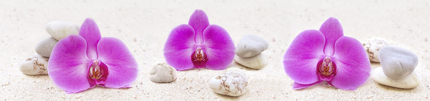 Кухонный фартук "Орхидеи на пляже", ABS-пластик