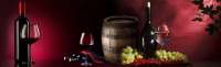 Кухонный фартук "Вино на красном", ABS-пластик (2000*600*1,5мм.)