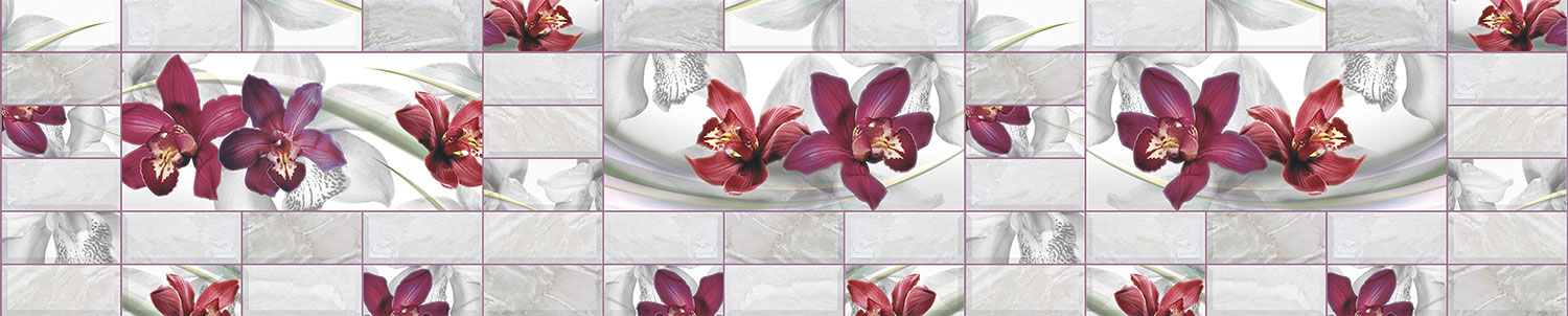 Кухонный фартук "Орхидеи", ABS-пластик