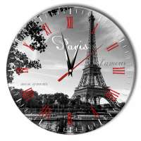 Часы стеклянные "Париж" 300*300*4 мм.