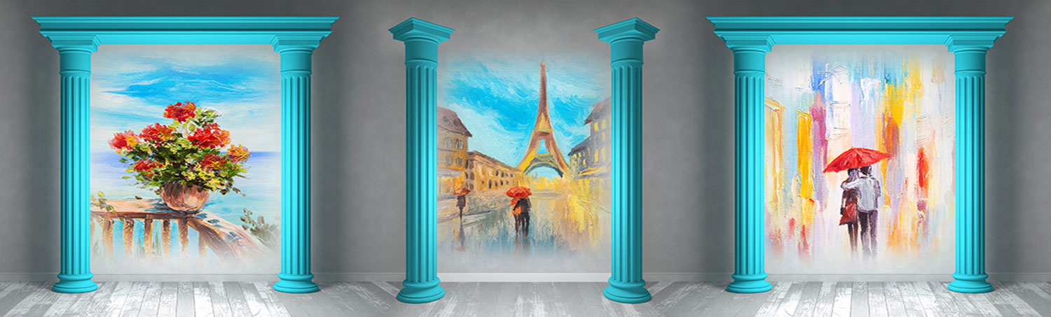 Кухонный фартук "Арка в Париж", полимерное стекло; 2000*600*3мм.