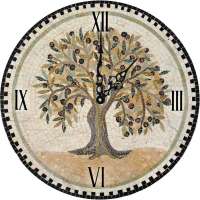 Часы стеклянные "Античное дерево" (круглые) 300*300*4 мм.