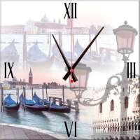 Часы стеклянные "Каникулы в Венеции" (квадратные) 300*300*4 мм.