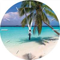 Часы стеклянные "Лазурный пляж" (круглые) 300*300*4 мм.