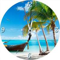 Часы стеклянные "Солнечный пляж" (круглые) 300*300*4 мм.