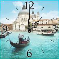 Часы стеклянные "Утренняя Венеция" (квадратные) 300*300*4 мм.